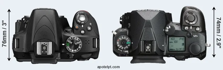Compare D3300 versus K-3 III top