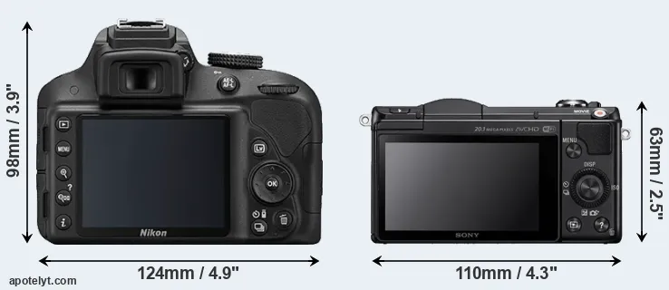 Comparison D3300 or A5000 rear