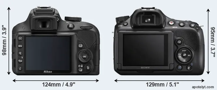 Comparison D3300 or A58 rear
