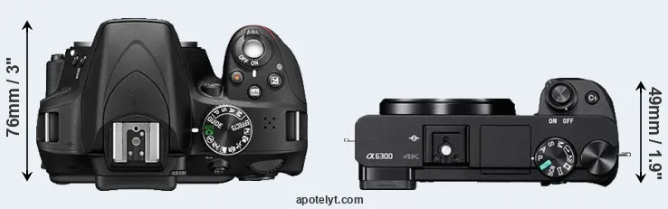 Compare D3300 versus A6300 top
