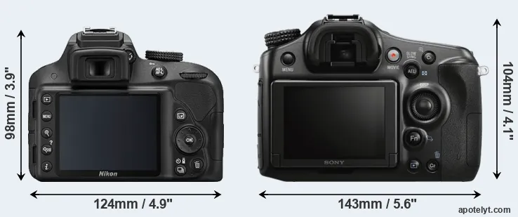 Comparison D3300 or A68 rear