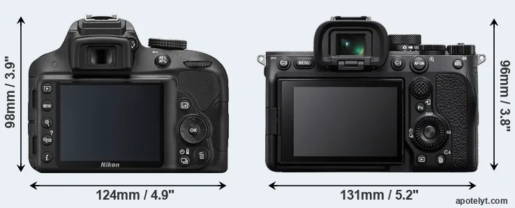 Comparison D3300 or A7 IV rear
