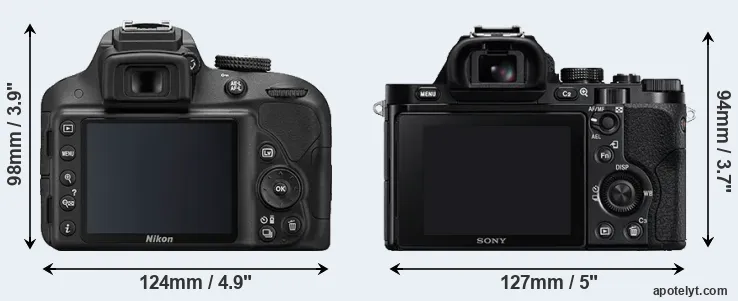 Comparison D3300 or A7R rear