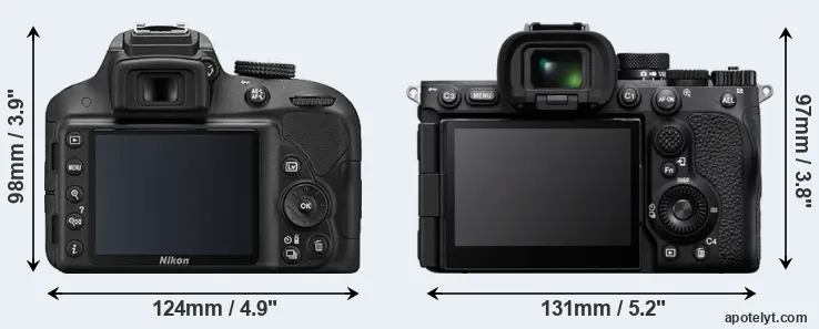 Comparison D3300 or A7R V rear