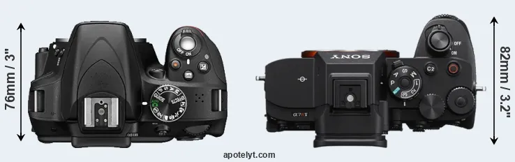 Compare D3300 versus A7R V top