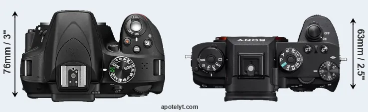 Compare D3300 versus A9 top