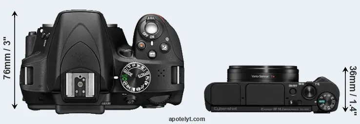 Compare D3300 versus HX95 top