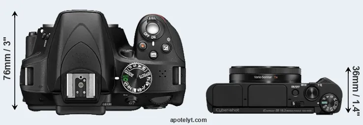 Compare D3300 versus HX99 top