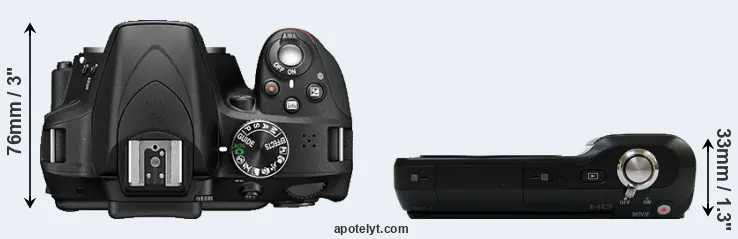 Compare D3300 versus NEX-3 top