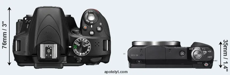 Compare D3300 versus NEX-3N top
