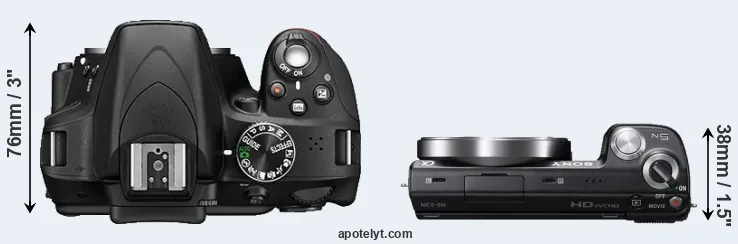 Compare D3300 versus NEX-5N top