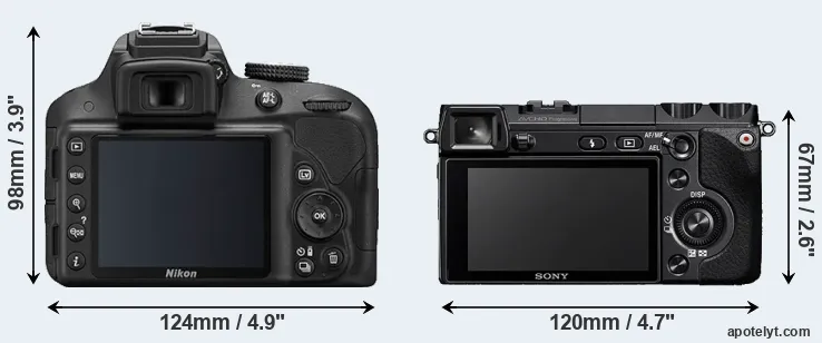 Comparison D3300 or NEX-7 rear