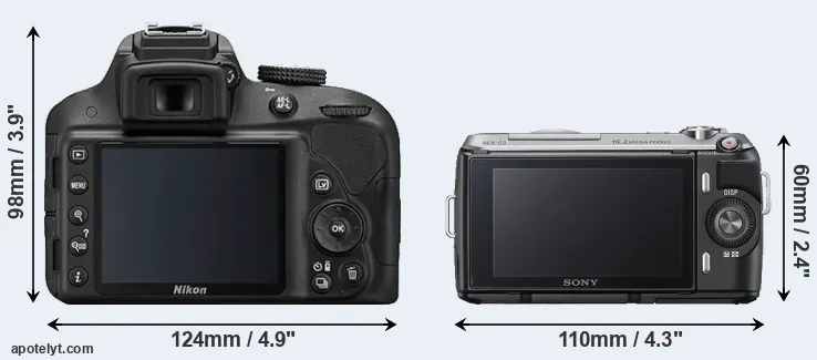 Comparison D3300 or NEX-C3 rear