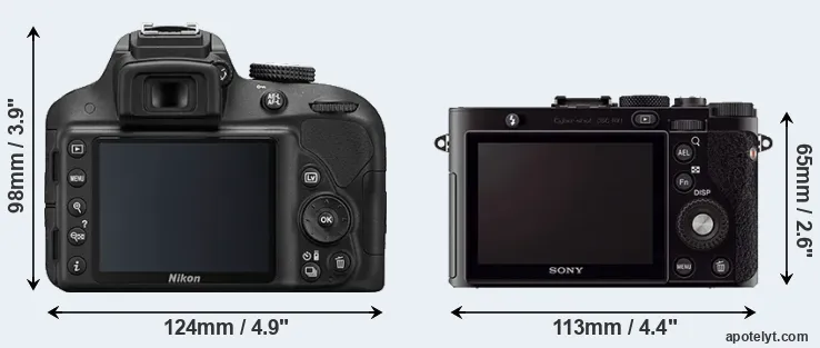 Comparison D3300 or RX1 rear