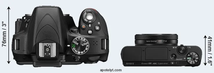 Compare D3300 versus RX100 V top