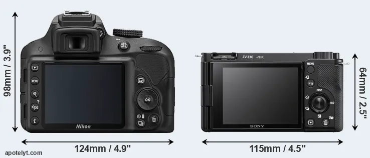 Comparison D3300 or ZV-E10 rear