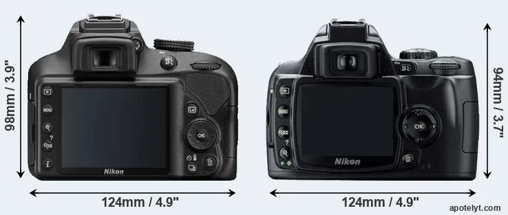 Comparison D3400 or D40 rear