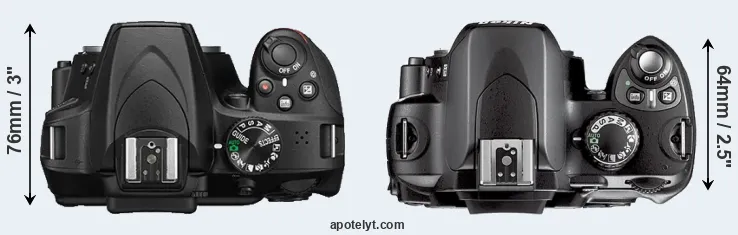 Compare D3400 versus D40X top