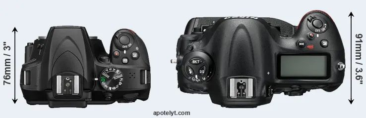 Compare D3400 versus D4S top