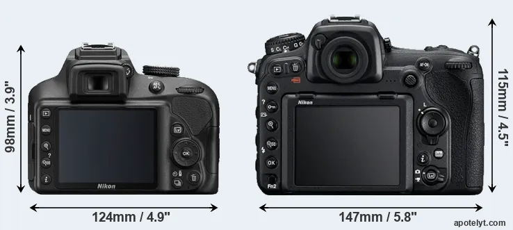 Comparison D3400 or D500 rear