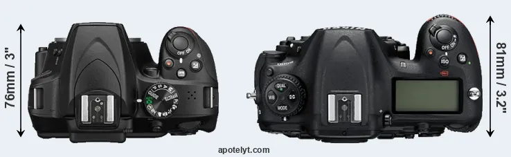 Compare D3400 versus D500 top