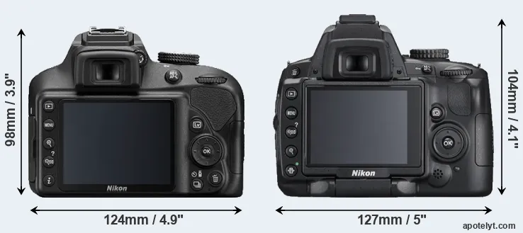 Comparison D3400 or D5000 rear