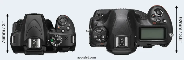 Compare D3400 versus D6 top