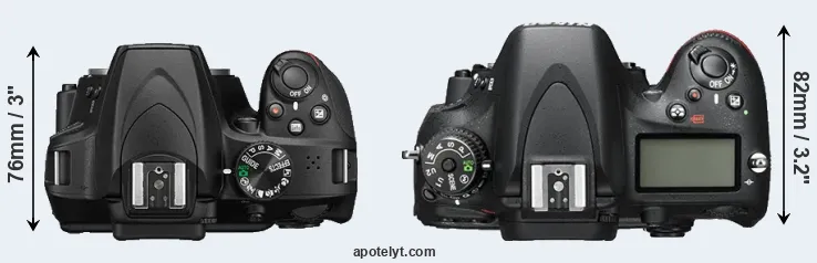 Compare D3400 versus D600 top