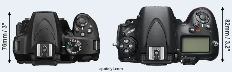 Compare D3400 versus D800E top