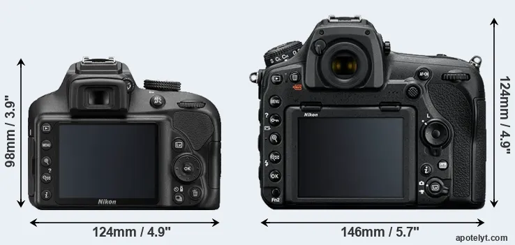 Comparison D3400 or D850 rear