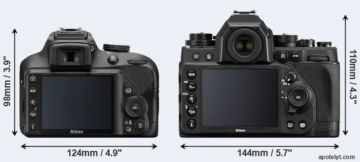 Comparison D3400 or Df rear