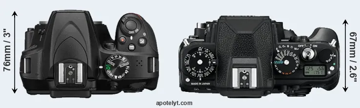 Compare D3400 versus Df top