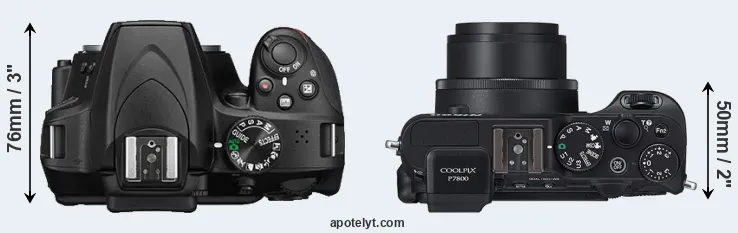Compare D3400 versus P7800 top