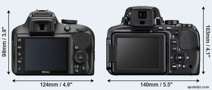Comparison D3400 or P900 rear