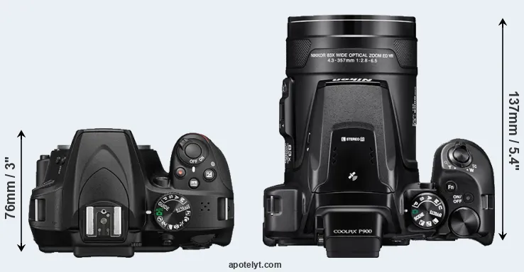 Compare D3400 versus P900 top