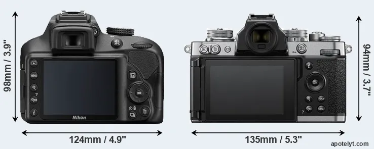 Comparison D3400 or Z fc rear
