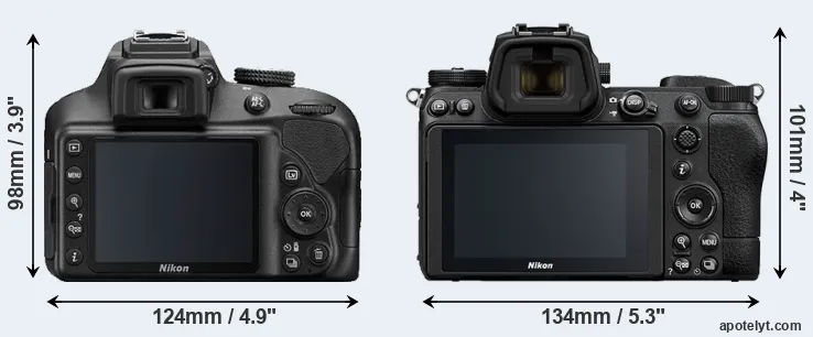 Comparison D3400 or Z7 II rear