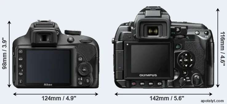 Comparison D3400 or E-3 rear