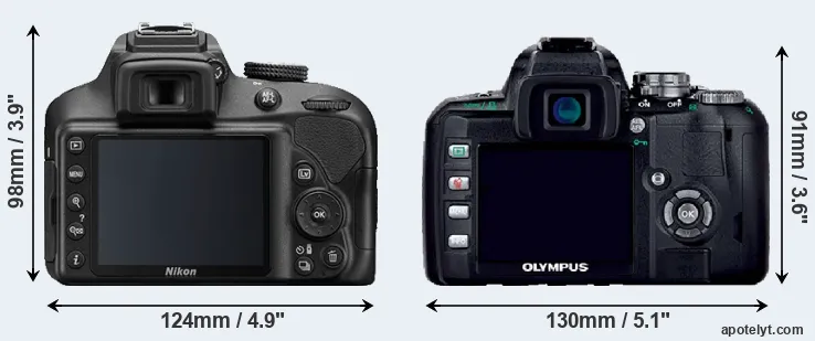 Comparison D3400 or E-400 rear