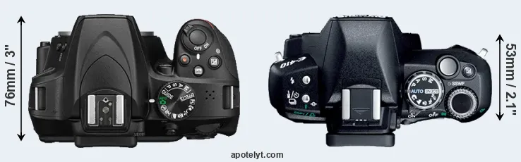 Compare D3400 versus E-410 top