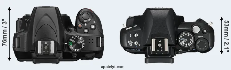 Compare D3400 versus E-450 top