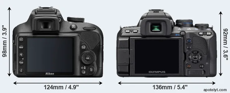 Comparison D3400 or E-510 rear