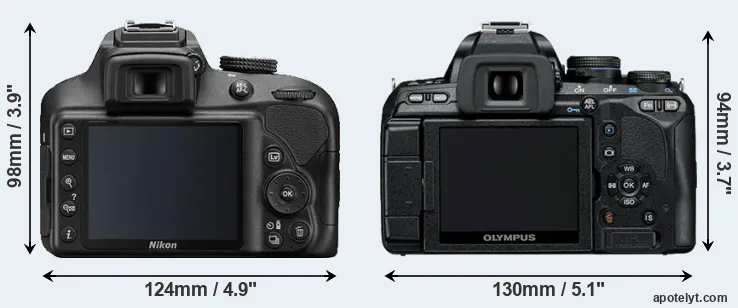 Comparison D3400 or E-600 rear