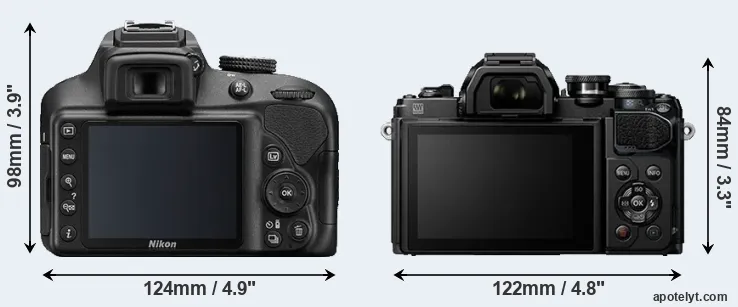 Comparison D3400 or E-M10 III rear