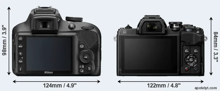 Comparison D3400 or E-M10 IV rear