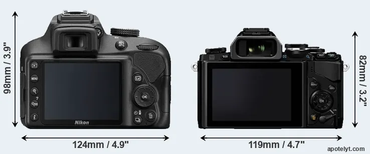 Comparison D3400 or E-M10 rear