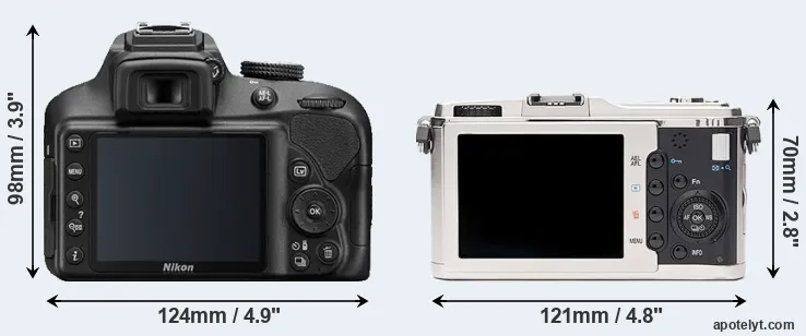 Comparison D3400 or E-P1 rear