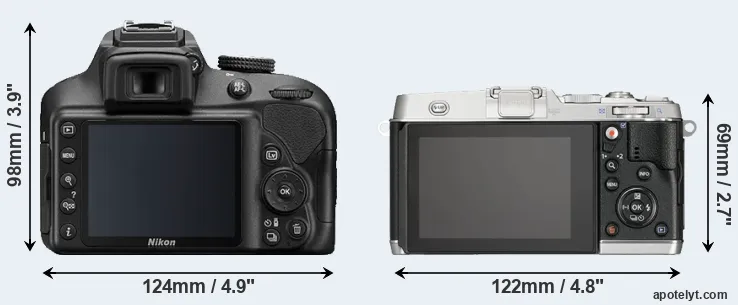 Comparison D3400 or E-P5 rear