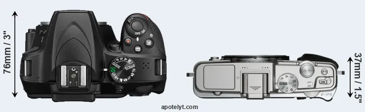 Compare D3400 versus E-P5 top