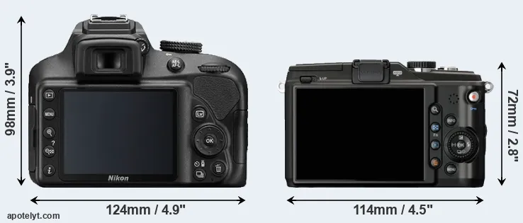 Comparison D3400 or E-PL2 rear